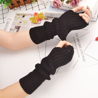 Nowe damskie rękawiczki bez palców ocieplacze na ręce Goth dzianiny Kawaii rękawice robocze kostki rękawy nadgarstkowe Harajuku Anime akcesoria Cosplay 2